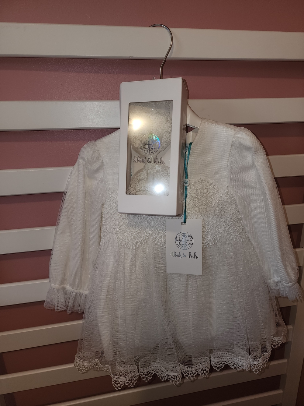 Abel & Lulu White Lace Tulle Formal Dress for Girls